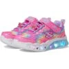 SKECHERS KIDS Flutter Heart Lights - Groovy Swirl 303253L (Little Kid/Big Kid) | Sneakers & Athletic Shoes